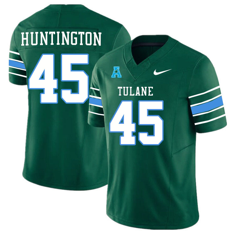 #45 Adin Huntington Tulane Green Wave Jersey College Football Uniforms,Apparels Stitched-Green